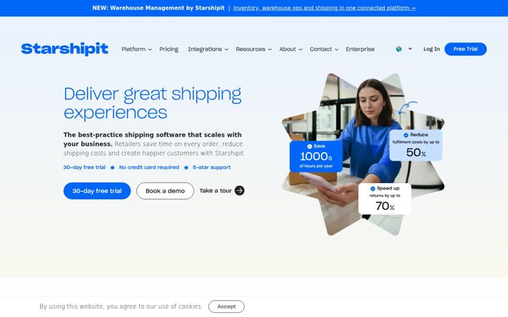 Screenshot of starshipit.com