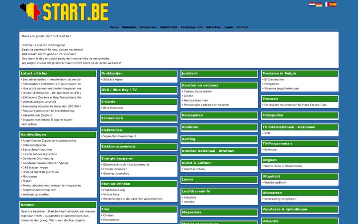 Screenshot of start.be