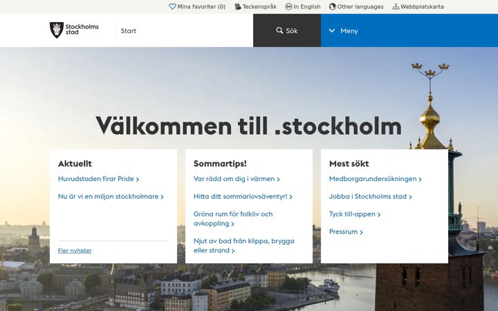 Ekraanipilt saidist start.stockholm