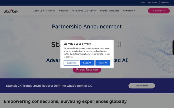 Screenshot of startek.com