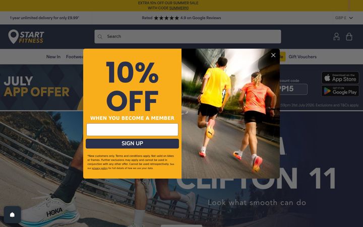 Screenshot of startfitness.co.uk