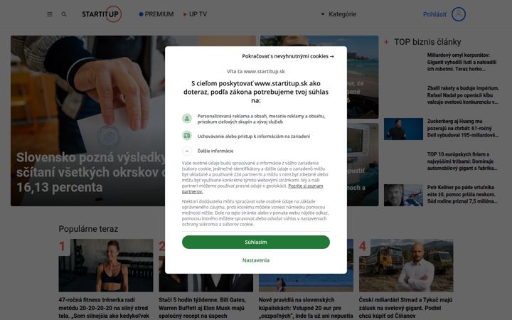 Screenshot του startitup.sk