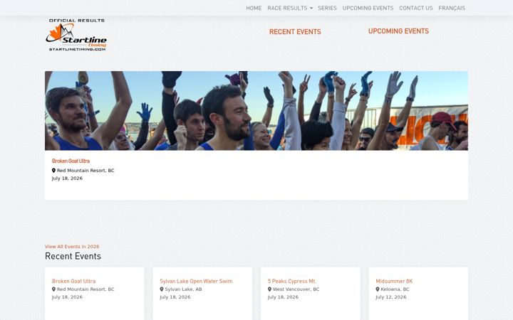 Screenshot of startlinetiming.com