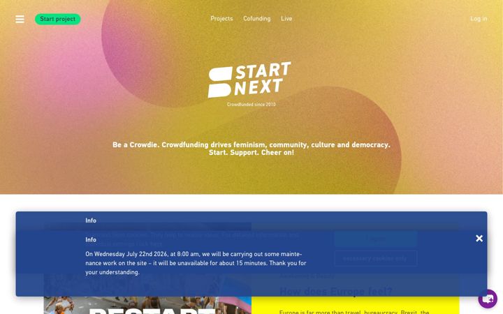 Screenshot of startnext.de