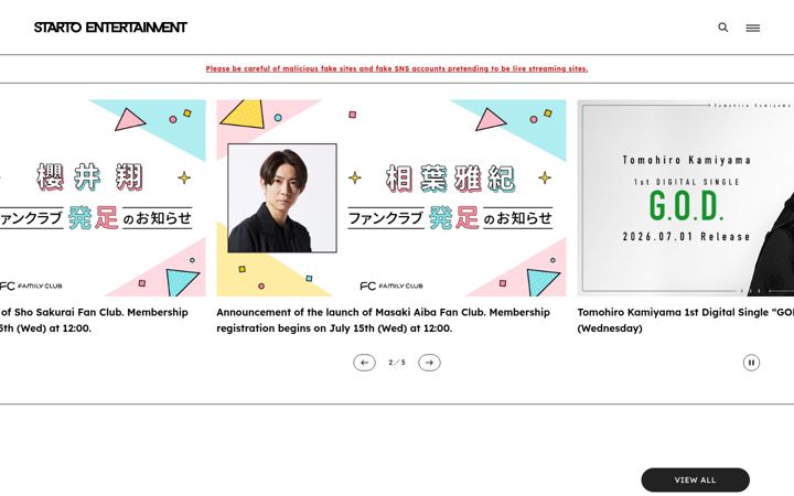 Screenshot of starto.jp