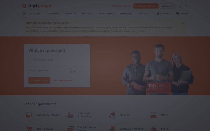 Snímek obrazovky startpeople.be
