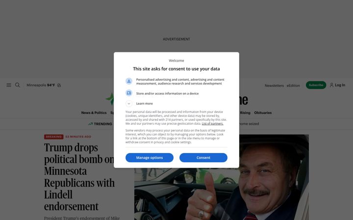 Screenshot van startribune.com