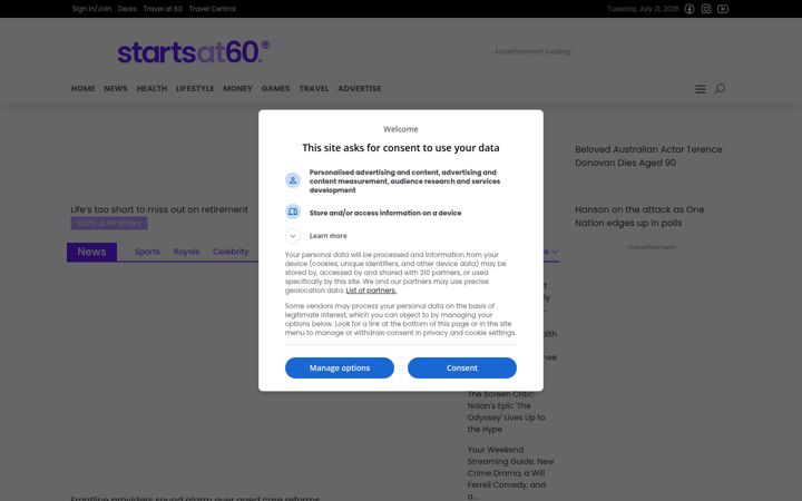 Screenshot of startsat60.com