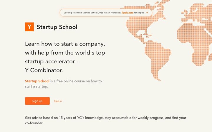 Screenshot of startupschool.org