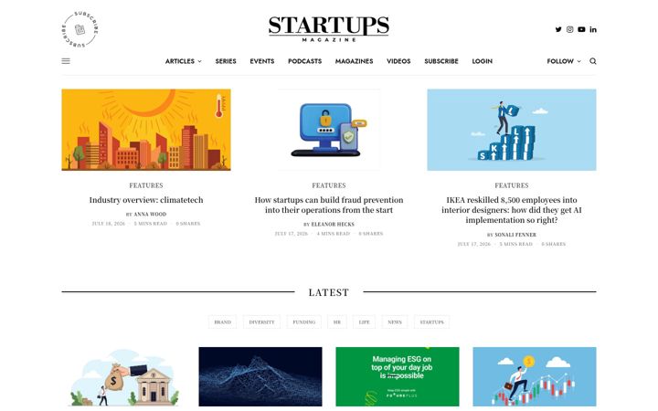 Screenshot von startupsmagazine.co.uk