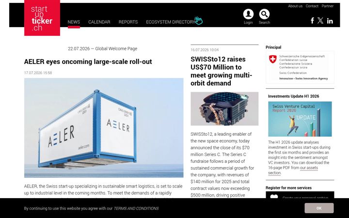 Screenshot of startupticker.ch