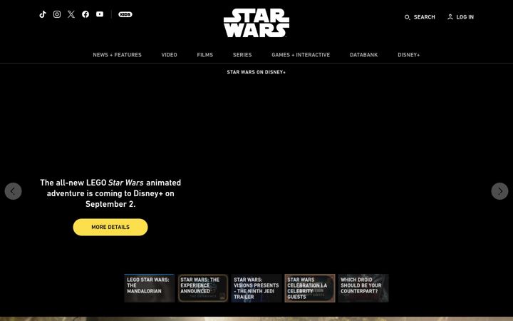 Skjermbilde av starwars.com