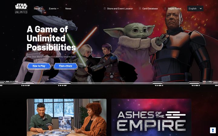 Skjermbilde av starwarsunlimited.com