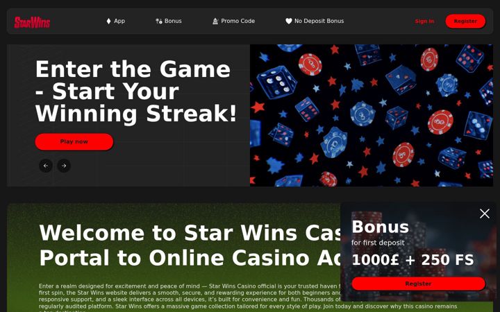 Screenshot of starwins.org