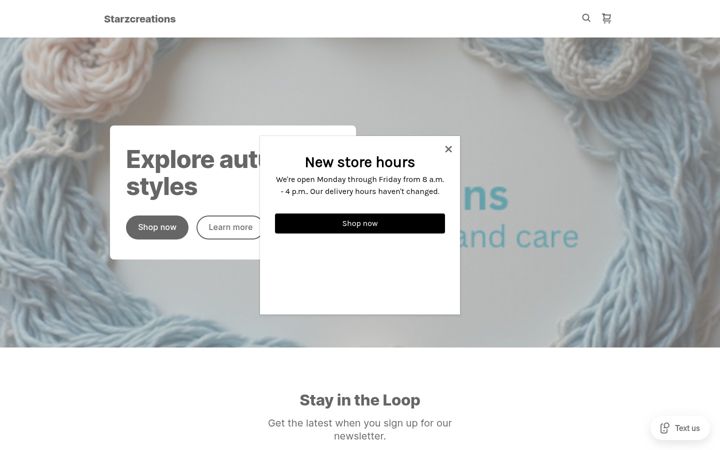 Screenshot of starzcreations.com