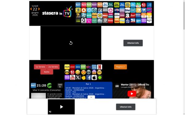 Screenshot of staseraintv.com