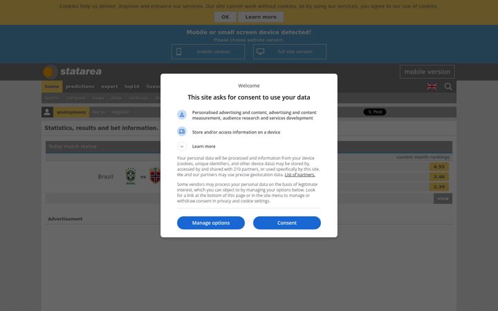 Screenshot of statarea.com