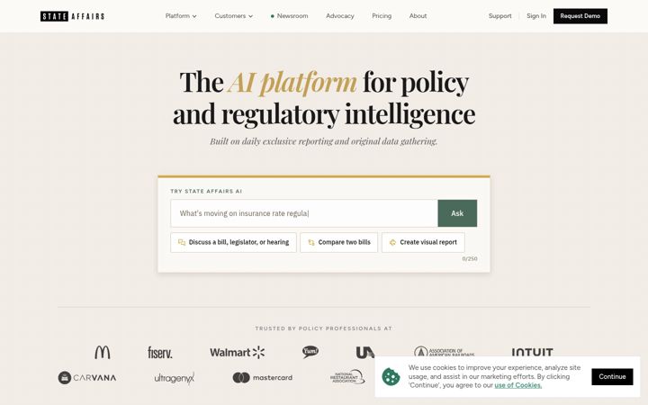 Screenshot of stateaffairs.com