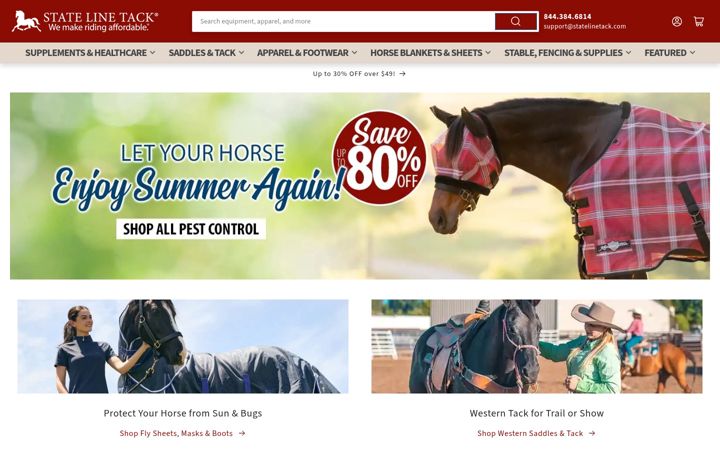 Screenshot of statelinetack.com