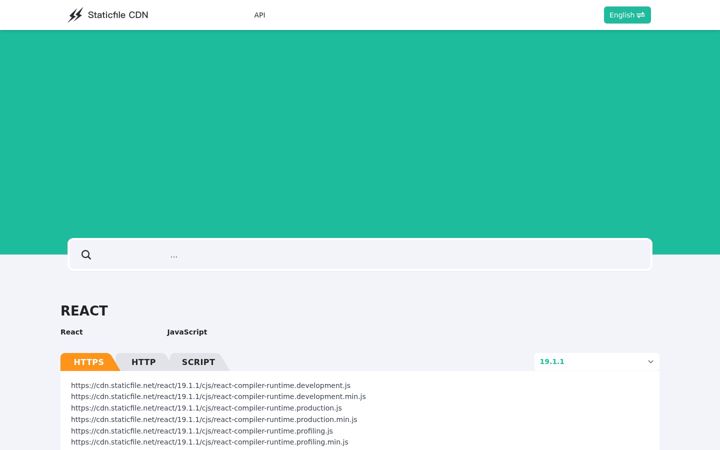 Screenshot of staticfile.net