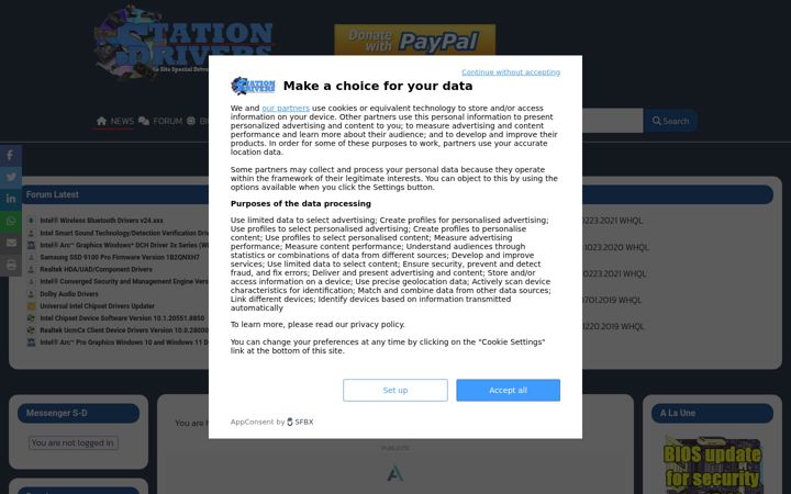 Screenshot of station-drivers.com