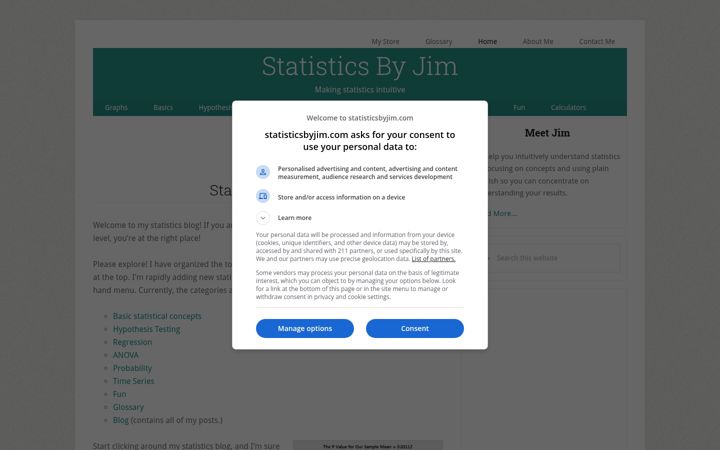 Screenshot of statisticsbyjim.com