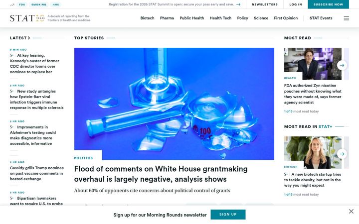 Captura de pantalla de statnews.com