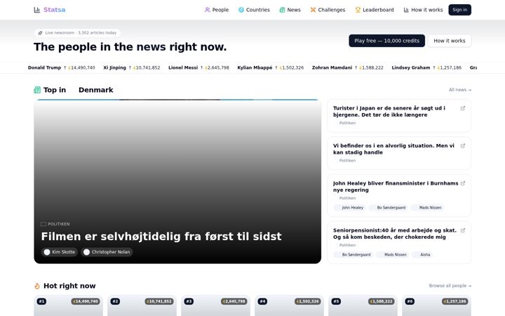 Screenshot of statsa.ai
