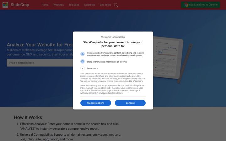 Screenshot of statscrop.com