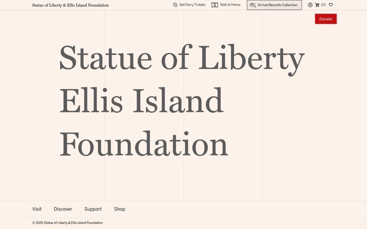 Screenshot of statueofliberty.org