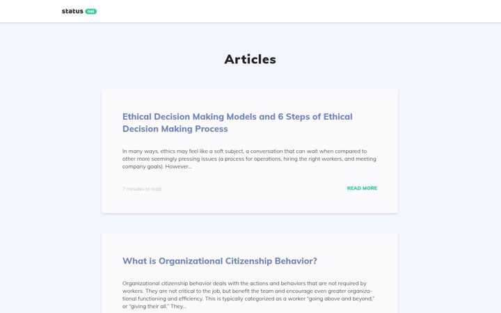 Screenshot of status.net