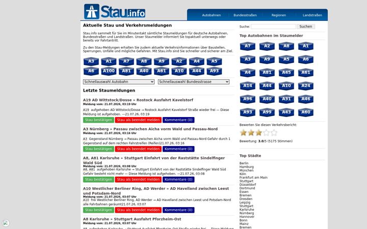 Screenshot of stau.info