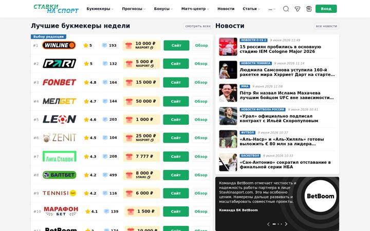 Screenshot of stavkinasport.com