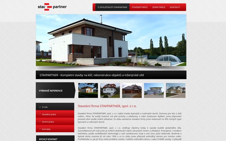 Kuvakaappaus sivustosta stavpartner.cz