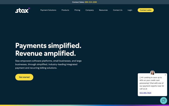 Screenshot of staxpayments.com