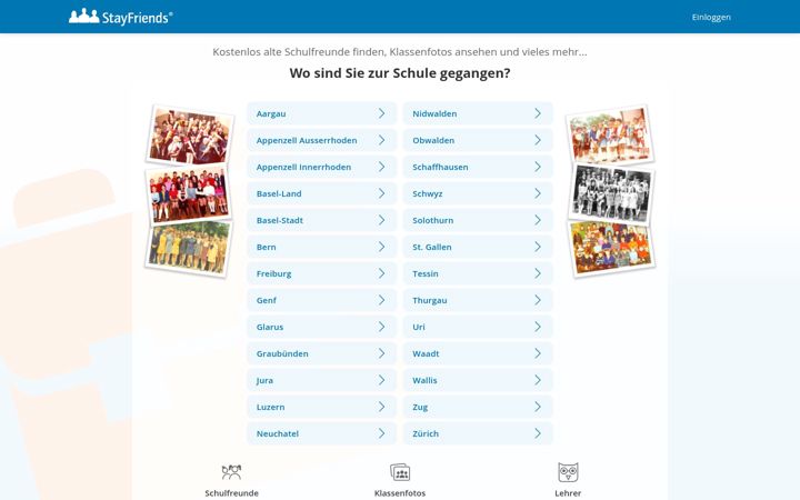 Screenshot of stayfriends.ch