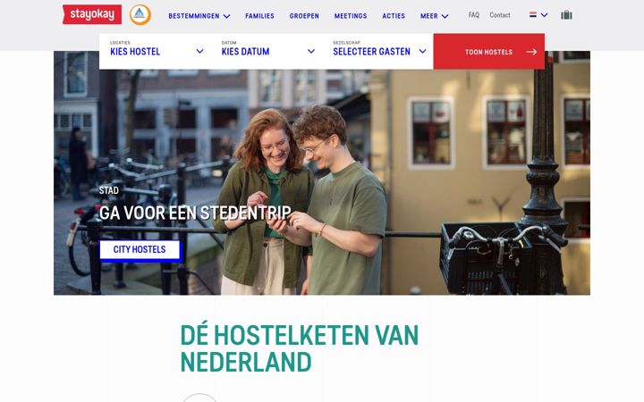 Screenshot of stayokay.com