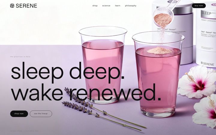 Captură de ecran a stayserene.com
