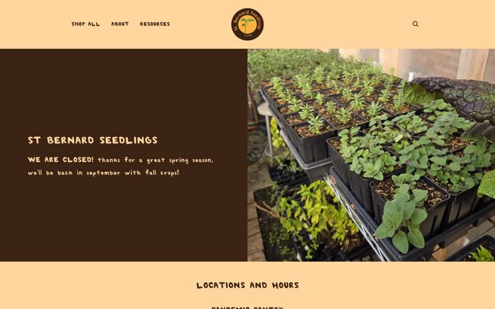 Екранна снимка на stbernardseedlings.com