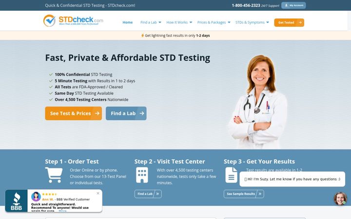 Screenshot of stdcheck.com