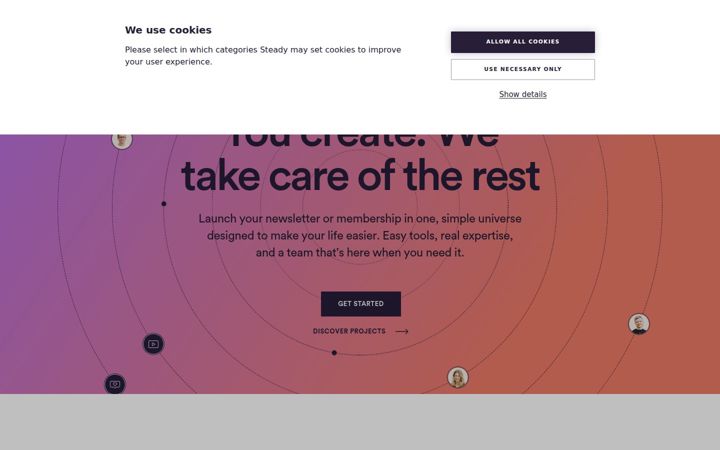 Screenshot of steady.page