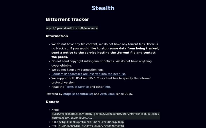 Screenshot di stealth.si