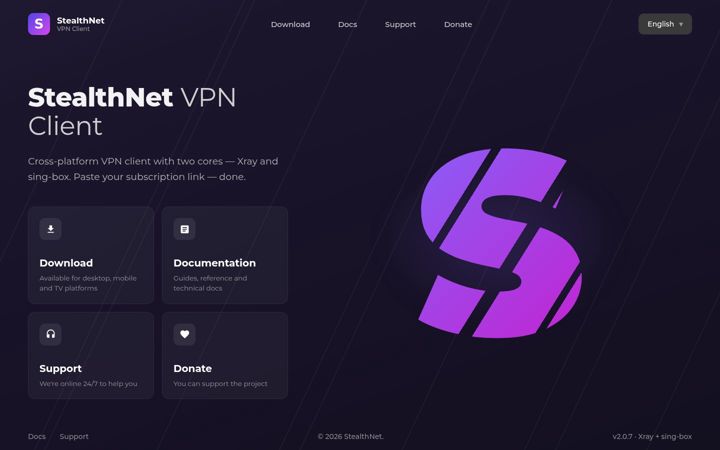 Screenshot of stealthnet.app