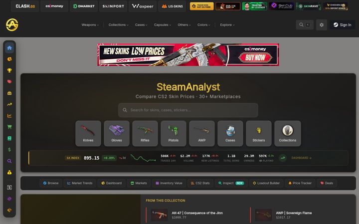 Skærmbillede af steamanalyst.com