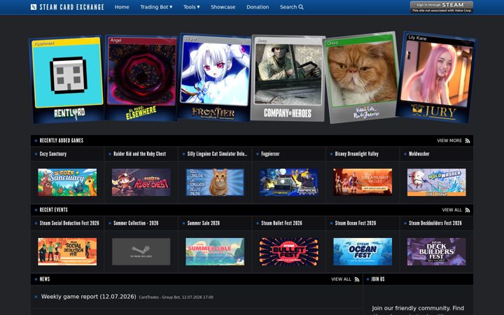 Screenshot of steamcardexchange.net
