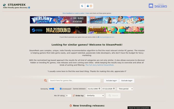 Screenshot of steampeek.hu