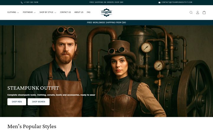 Screenshot of steampunkoutfit.com