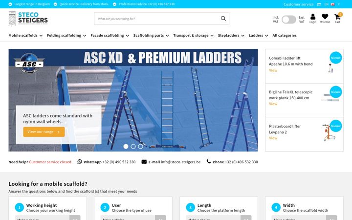 Screenshot of steco-steigers.be