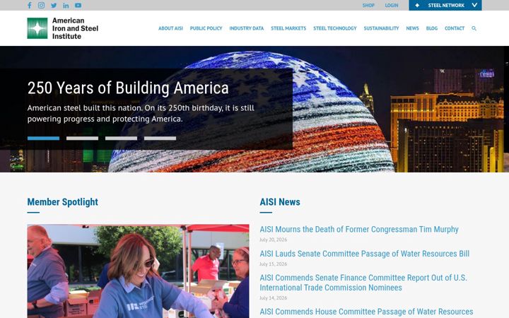 Screenshot of steel.org