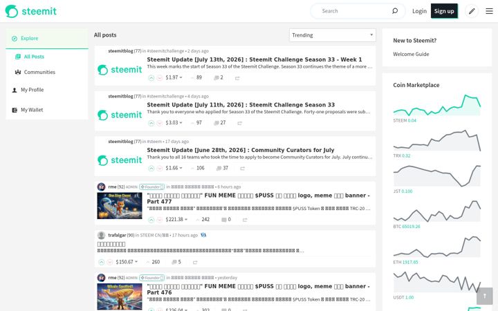 Screenshot ta' steemit.com